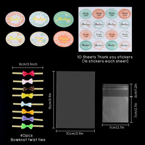 Set de 200 pungi pentru dulciuri ASTARON, plastic, transparent, 10/15 cm