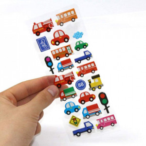 Set de 25 coli cu autocolante pentru copii Wbeng, multicolor, spuma, 500 piese