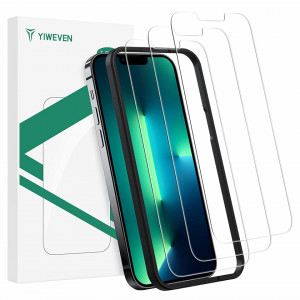 Set de 3 folii de sticla pentru iPhone 13/13 PRO YIWEVEN, 6,1 inchi