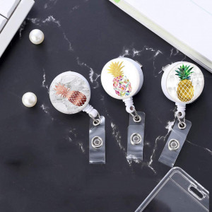 Set de 3 suporturi pentru ecuson NNAKAPAKA, model cu ananas, metal/plastic, multicolor