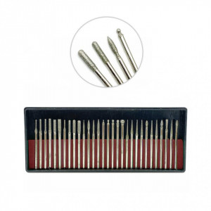 Set de 30 freze pentru lemn/metal Helweet, otel tungsten, argintiu