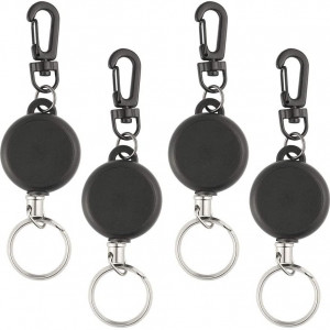 Set de 4 brelocuri pentru AirTag TUPARKA, plastic/metal, negru/argintiu, 12 cm