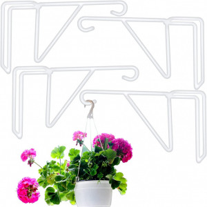 Set de 4 carlige pentru ghivece Swatowot, metal, alb, 25,4 x 6,35 cm