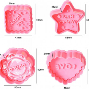 Set de 4 forme de prajituri Bavooty, plastic, roz