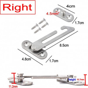 Set de 4 limitatoare de ferestre JZK, otel inoxidabil, argintiu, 8,5 x 4,8 cm