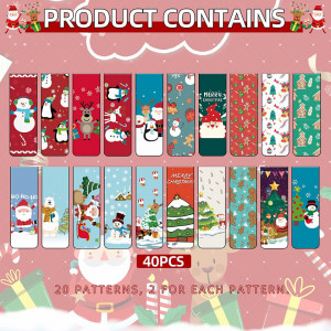 Set de 40 semne de lectura magnetice DAOUZL, pliabile, hartie, multicolor, 12 x 2 cm