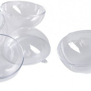 Set de 5 globuri Sourcing Map, plastic, transparent, 9 cm