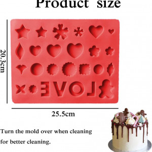 Set de 5 matrite pentru bomboane/ciocolata SIMUER, LOVE, silicon, multicolor, 25,5 x 20,3 cm