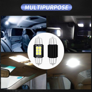 Set de 6 becuri LED C5W pentru Festoon DE3175 DE3021 DE3022 Kairiyard, 1,8 W, 3,3 x 1 cm