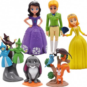 Set de 6 figurine pentru tort Simyron, PVC, multicolor