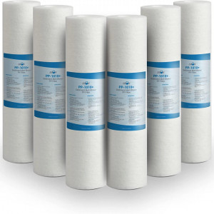 Set de 6 filtre pentru apa BELLEROPHON, polipropilena, 10 microni, alb, 25,4 cm
