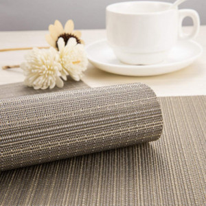 Set de 6 naproane Myir JUN, PVC, auriu, 30 x 45 cm
