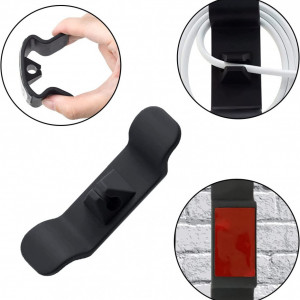 Set de 6 organizatoare de cablu pentru aparate de bucatarie SDHFSGN, plastic, alb/negru, 10 cm