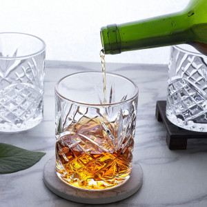 Set de 6 pahare de Whiskey Lanfula, sticla, transparent, 300 ml