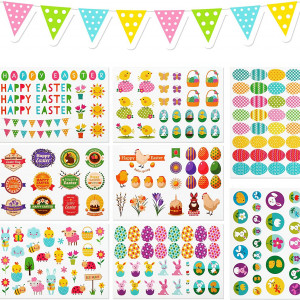 Set de 8 coli cu autocolante pentru Paste Kesote, PVC, multicolor