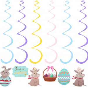 Set de 8 decoratiuni pentru Paste HEIGOO, lemn/folie, multicolor, 60 x 10 cm