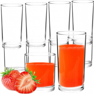 Set de 8 pahare pentru apa Youngever, plastic, transparent, 320 ml/ 450ml