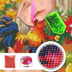 Set de pictura cu diamante Sealeffort, panza/rasina, multicolor, 30 x 40 cm