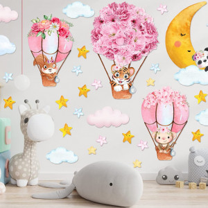 Set stickere de perete Bdecoll, vinil, model floral, multicolor