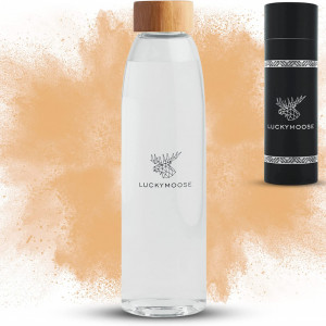 Sticla de apa Luckymoose®, sticla borosilicata, alb, 675 ml, 25 x 7 cm