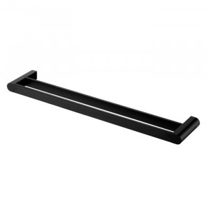 Suport de perete pentru prosoape, negru, 3 x 64 x 12,5 cm