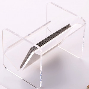 Suport pentru carti de vizita Sanrui, acrilic, transparent, 110 x 80 x 80 mm
