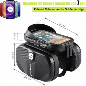 Suport telefon pentru bicicleta Seacool, poliuretan termoplastic/EVA, negru, 18,5 x 11,5 cm