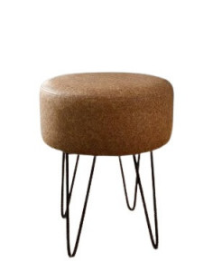 Taburet Home Affaire, metal/piele PU, negru/maro deschis