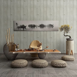 Tapet autoadeziv Decoroom, PVC, gri deschis, 45 x 300 cm