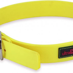 Zgarda pentru caine Ultrahund, polimer/metal, galben, 21,5 - 29 cm