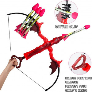 Arc cu sageti si gloante pentru copii 6-11 ani HOGOKIDS, ABS/spuma, plastic, rosu/albastru,