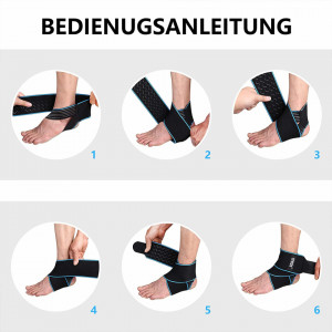 Bandaj reglabil pentru glezna Crenze, nailon, negru/gri