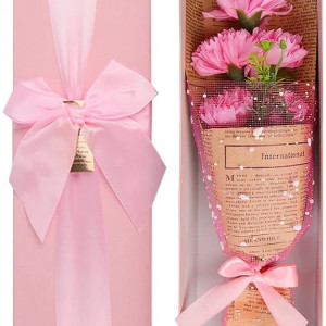 Buchet de flori artificiale ZoneYan, roz, sapun, 33 x 8 x 5 cm