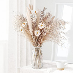 Buchet uscat de pampas JUNRUI, 35 fire, natur, 40-50 cm