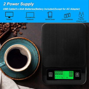 Cantar de bucatarie digital cu afisaj LCD si senzor de temperatura Luckits, USB, plastic, negru, 20 x 14.5 x 3.1 cm