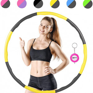 Cerc pentru fitness/masaj Bify, metal/spuma, gri/galben, 88 cm