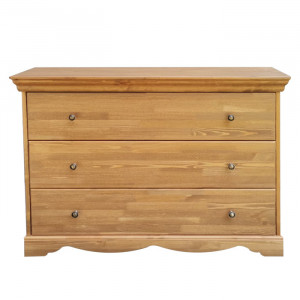 Comoda Home Affaire, lemn masiv stejar, natur, 90 x 120 x 40 cm