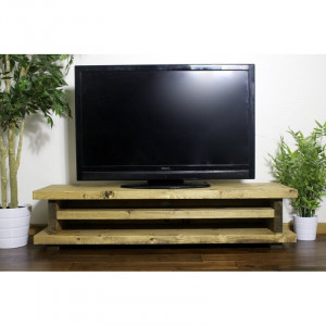 Comoda TV Deep Trail, lemn masiv, natur, 160 x 33 x 40 cm