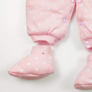 Costumas pentru bebelusi JiAmy, roz, bumbac, 6-9 luni