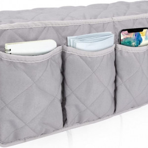 Cotiera organizatoare pentru canapea zootop, bumbac, gri, 14 buzunare, 50 x 15 x 22 cm