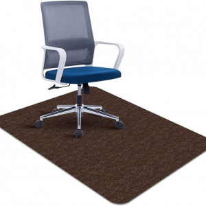 Covoras de protectie antiderapant pentru scaunul de birou EUBSWA, poliester, maro, 90 x 120 cm