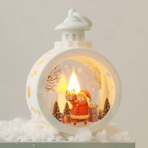 Decoratiune de Craciun felinar LED Haimanba, alb, 12 x 8,5 cm