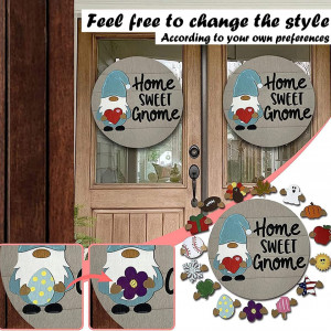 Decoratiune pentru usa, lemn, multicolor, 30 cm