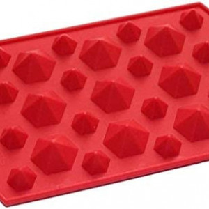 Forma pentru cuburi de gheata Selecto Bake, silicon, rosu, 23 x 12 x 2,3 cm