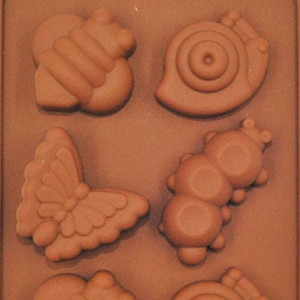 Forma pentru prajituri Selecto Bake, insecte, silicon, maro, 19 x 11 x 2,3 cm
