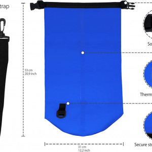Geanta impermeabila pentru activitati cu barca/surfing MyGadget, albastru, 10 L, PVC, 53 x 31 cm