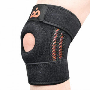 Genunchiera cu stabilizatori laterali INDEEMAX, neopren, negru, 65 x 20,5 cm