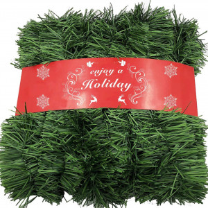 Ghirlanda de Craciun ATNKE, PVC, verde, 16 m