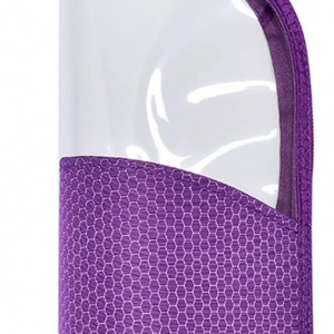 Husa pentru pensulele de machiaj KADBLE, TPU/panza Oxford, mov, 24,5 x 11 cm