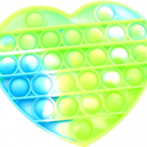 Jucarie anti stress pentru copii Mik, silicon, verde/albastru, 13 x 1,5 cm